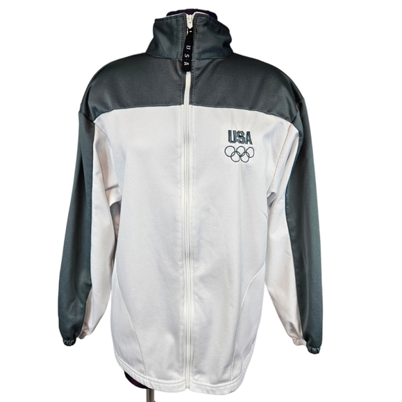 United States Olympic Committee White & Gray Colorblock Jacket Size Large Q52 - Picture 11 of 11